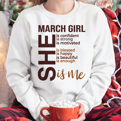 March - T-shirt For Woman Born In March - TRACY03 (SKU2605-04-03)