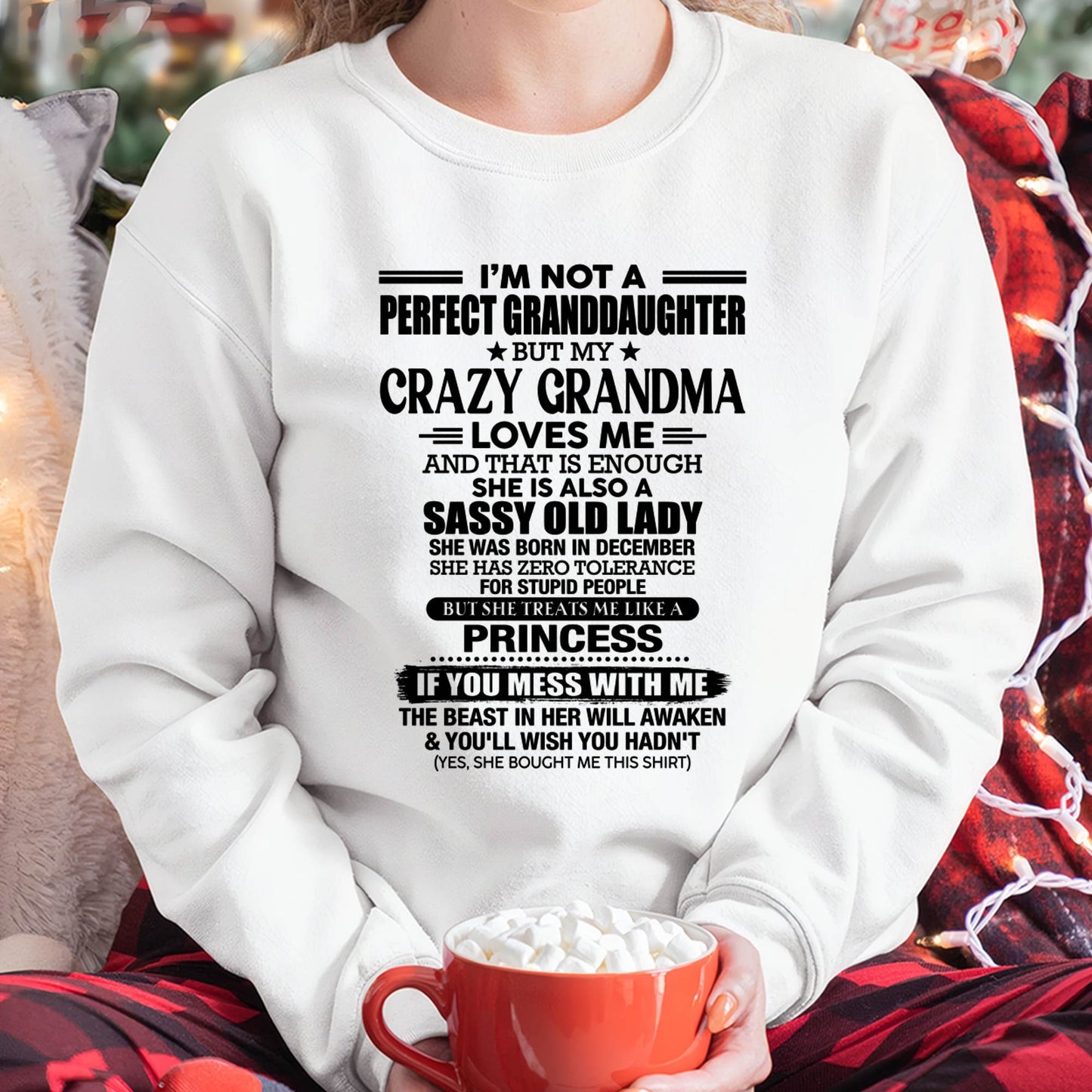 DECEMBER - I AM NOT A PERFECT GRANDDAUGHTER  - GIFT FROM GRANDMA -tracy12 - (SKU2607-189-12)