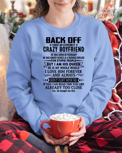 February - Back Off I Have An Extremely Crazy Boyfriend - Gift for Wife From Husband tracy02 (SKUT-BACKOFF-02)