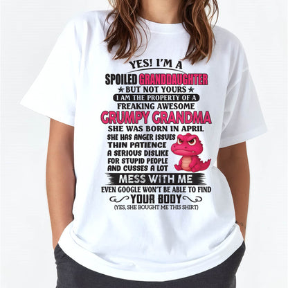 APRIL - YES, I'M A SPOILED GRANDDAUGHTER - GIFT FROM GRANDMA - DTSM04 (SKU09-96-04)