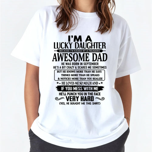 September - I'm Lucky Daughter - Gift for Daughter from Dad - KATE09 (SKU-TLUCKYDD-09)