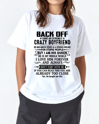 Back Off I Have An Extremely Crazy Boyfriend - - Gift For Wife From Husband - tracy00 (SKUT-BACKOFF-00)