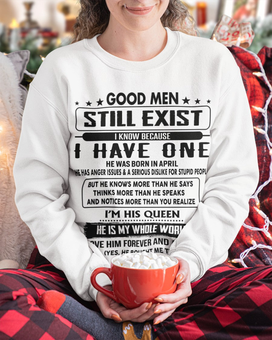 April - Good men Still Exist - gift for your girlfriend, wife from Husband - tracy04 (SKU-GM-04)