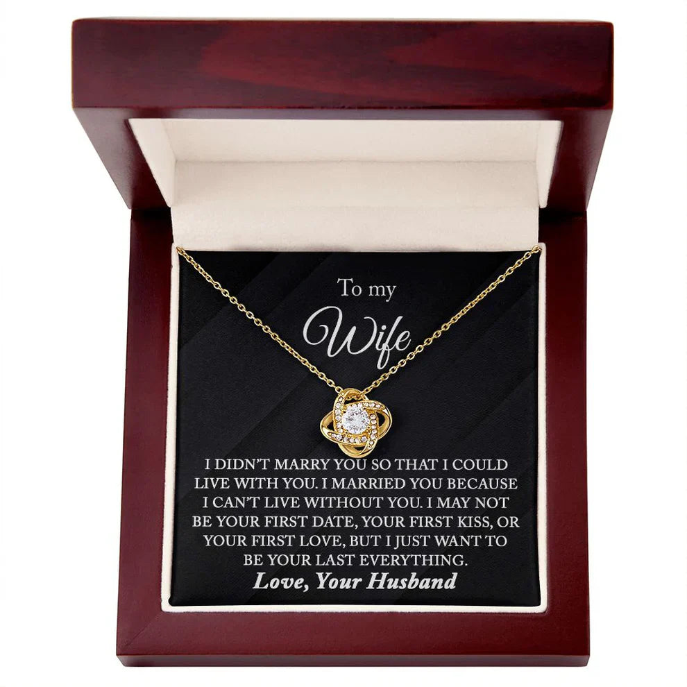TO MY WIFE FROM HUSBAND - Premium Love Knot Necklace