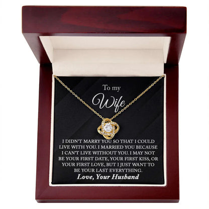TO MY WIFE FROM HUSBAND - Premium Love Knot Necklace