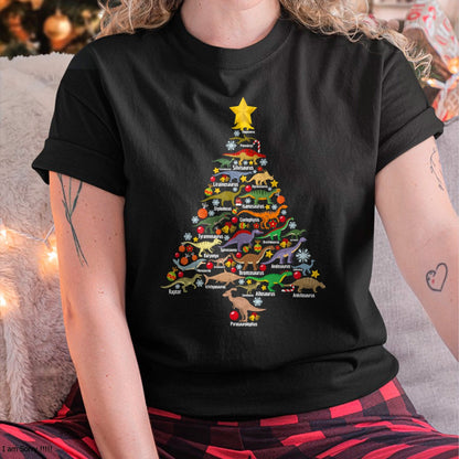 Dinosaur Christmas Tree Dino TRex Paleontologist Xmas Men T-Shirt - Christmas Unisex T-Shirt/Hoodie/Sweatshirt - HNDS00
