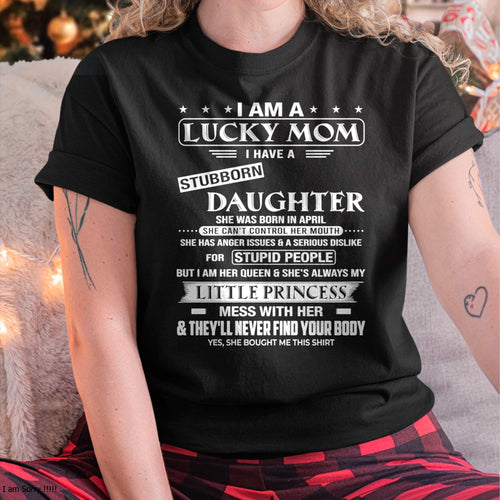 APRIL - AS A LUCKY MOM T-Shirt From DAUGHTER - TRACY04 (SKU2603-175-04)