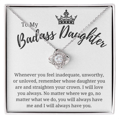 TO MY DAUGHTER "I Will Love You Always" - Premium Love Knot Necklace - FROM MOM or FROM DAD