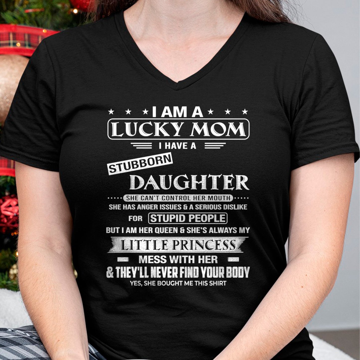 AS A LUCKY MOM T-Shirt From DAUGHTER - TRACY00 (SKU2603-175-00)