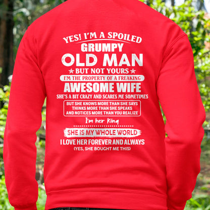 Yes! I'm A Spoiled Grumpy Old Man But Not Yours - Gift For Husband From Wife - XUAN00 (SKU07-100-00)