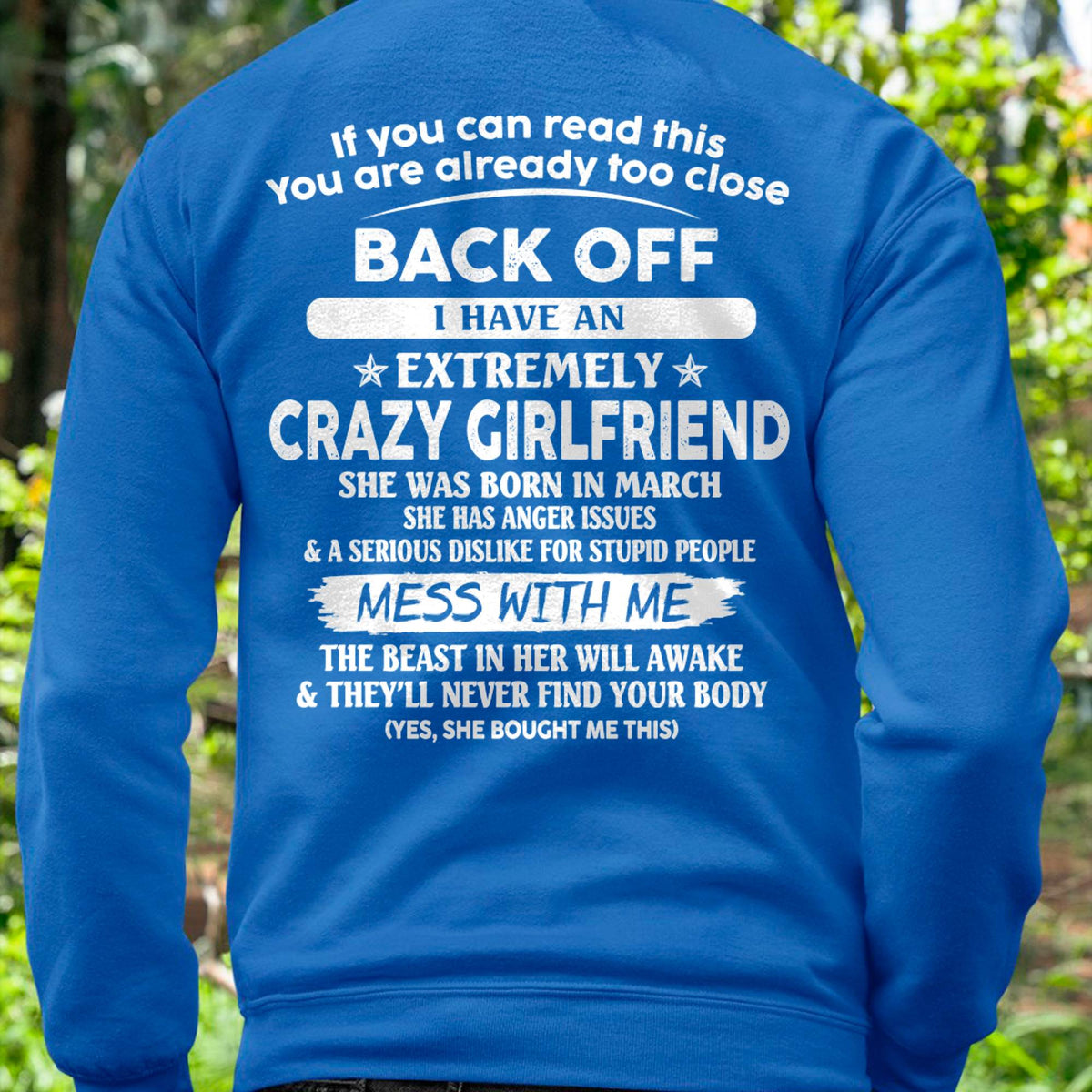 March - If You Can Read This You Are Already Too Close - Gift For Your Boyfriend, Husband From Wife - XUAN03 (SKU07-175-03)