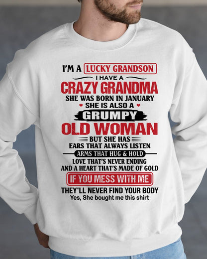 JANUARY - LUCKY GRANDSON HAVE A GRANDMA From GRANDMA - TRACY01 (SKU2606-361-01)