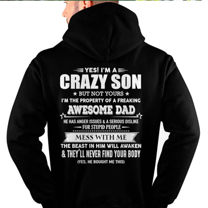 YES! I'M A CRAZY SON - GIFT FOR SON FROM DAD - XUAN00 (SKU07-52-00)