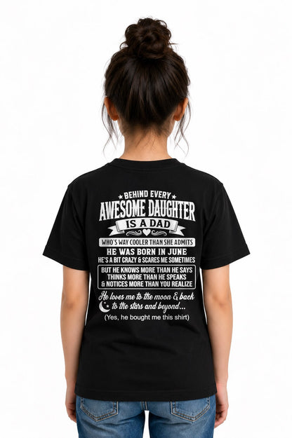 JUNE - "DAD COOLER THAN DAUGHTER ADMITS" T-shirt From DAD - TRACY06 (SKU2606-249-06)