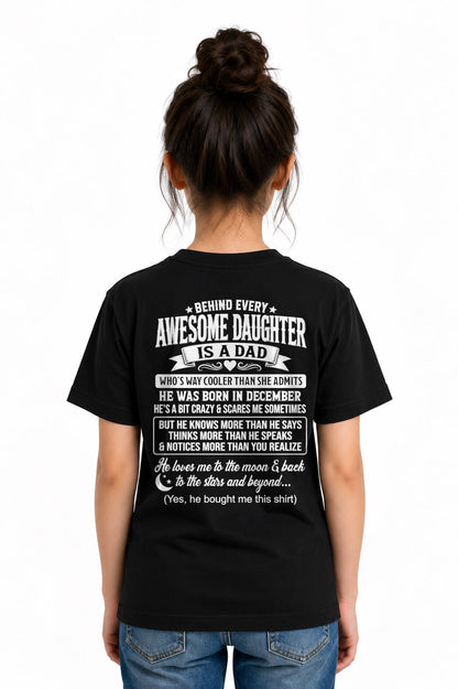 DECEMBER - "DAD COOLER THAN DAUGHTER ADMITS" T-shirt From DAD - TRACY12 (SKU2606-249-12)