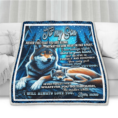 Special Blanket Never Alone Gift For Your Son - From Mom