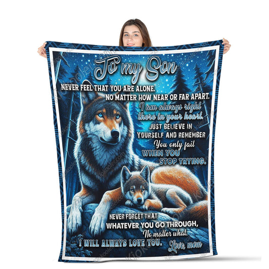 Special Blanket Never Alone Gift For Your Son - From Mom