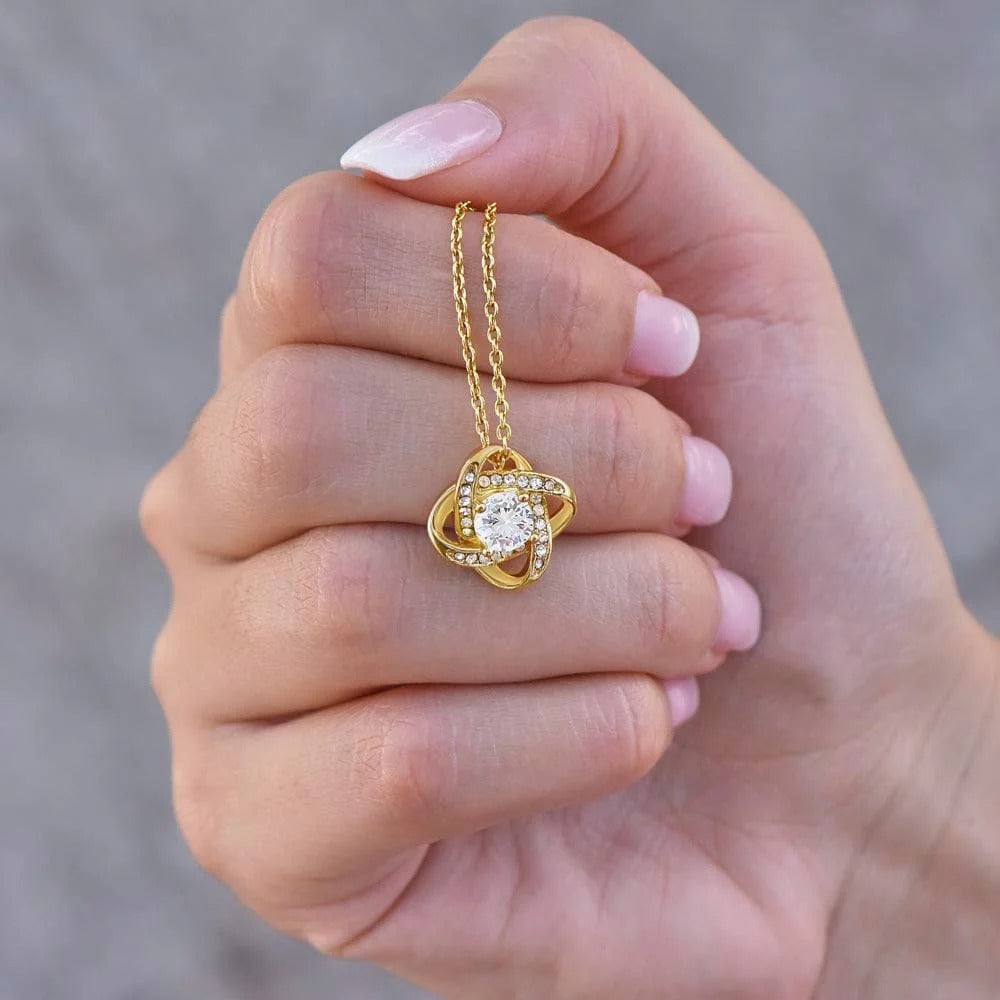 TO MY DAUGHTER FROM DAD "Love You For The Rest Of Mine" - Premium Love Knot Necklace