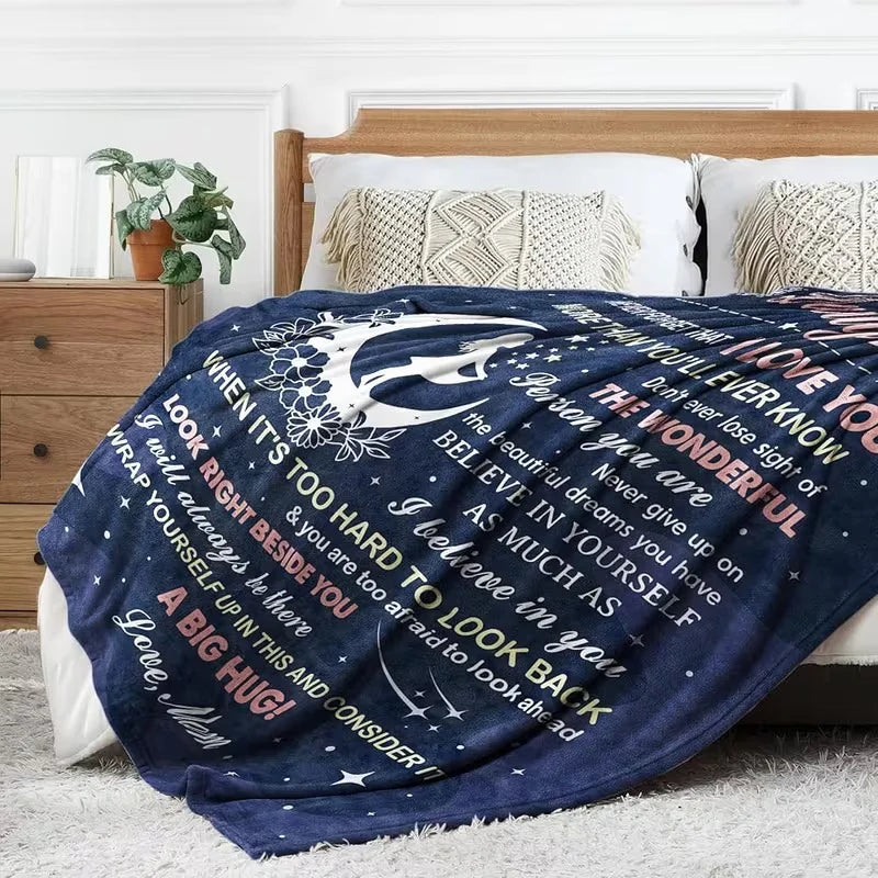 Perfect Gift - Blanket COMFORT & WARMTH - Blanket To Your DAUGHTER - From MOM TRACY (SKU2607-27)