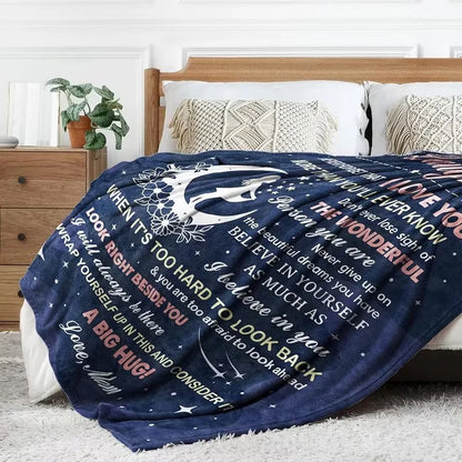 Perfect Gift - Blanket COMFORT & WARMTH - Blanket To Your DAUGHTER - From MOM TRACY (SKU2607-27)