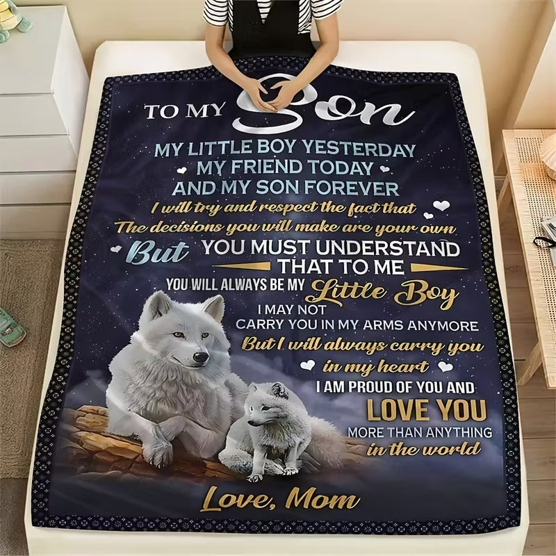 Special Gift For Your Son Blanket - From Mom03