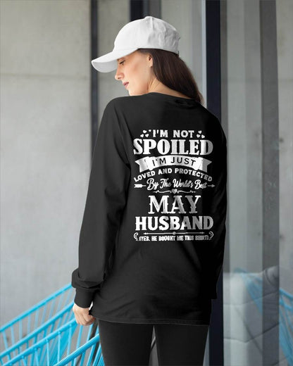 "I'M NOT SPOILED - I'M JUST LOVED AND PROTECTED BY MY HUSBAND" –  T - SHIRT FROM HUSBAND – tracy05 (SKU2606-165-05)