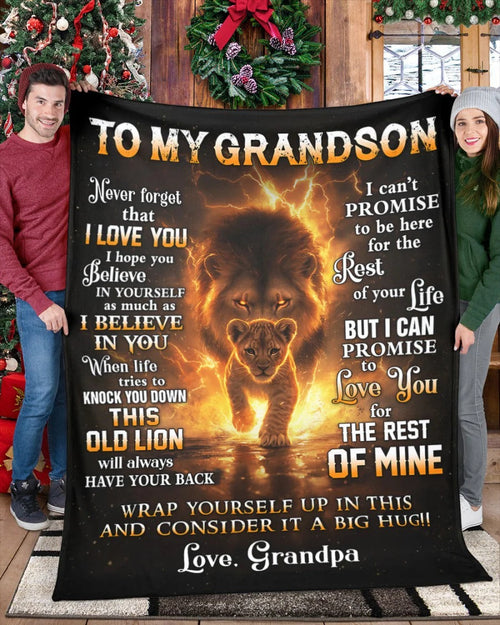 BLANKET FOR GRANDSON – COMFORT & WARMTH GIFT FROM GRANDPA  Sherpa Fleece Quilt Blanket tracy00 (SKUB10-116)