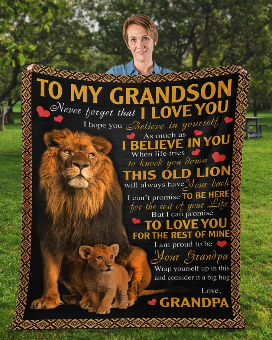 BLANKET FOR GRANDSON – COMFORT & WARMTH GIFT FROM GRANDPA  Sherpa Fleece Quilt Blanket tracy00 (SKUB09-113)