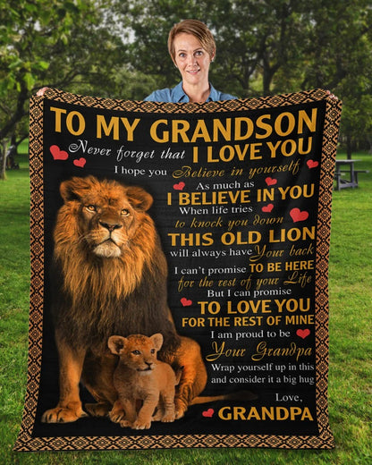 BLANKET FOR GRANDSON – COMFORT & WARMTH GIFT FROM GRANDPA  Sherpa Fleece Quilt Blanket tracy00 (SKUB09-113)