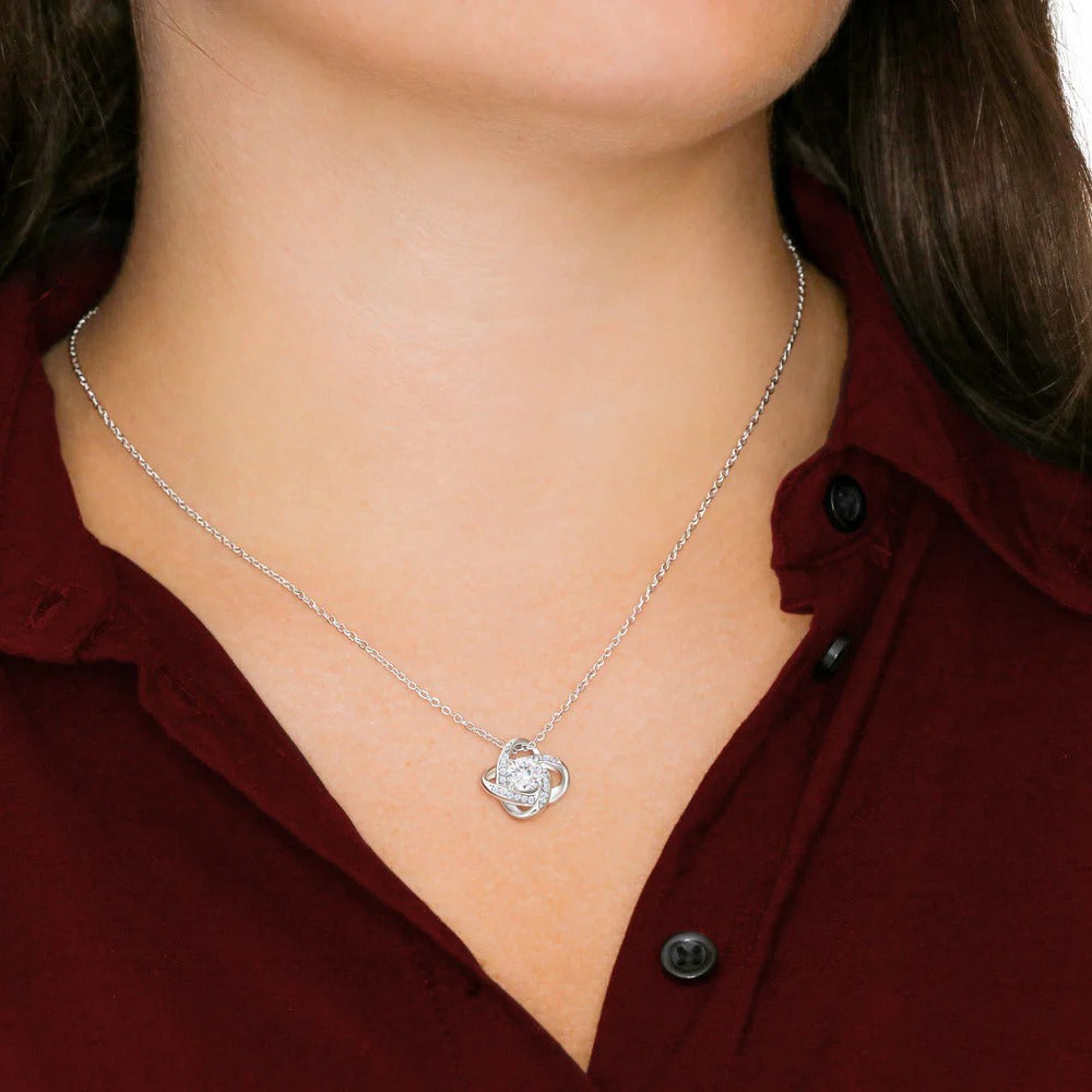 TO MY MOM FROM DAUGHTER - Premium Love Knot Necklace