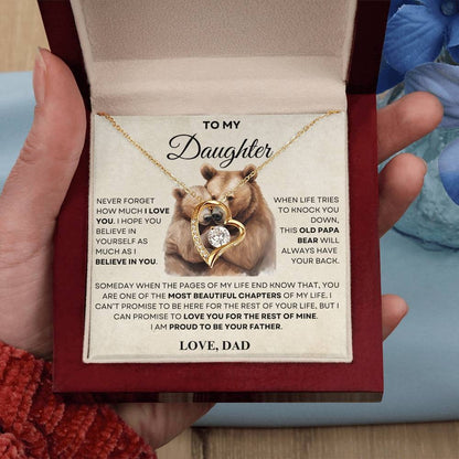 TO MY DAUGHTER - GIFT FROM DAD "Love You For The Rest Of Mine" - Forever Love Necklace