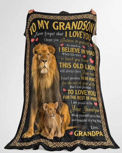 BLANKET FOR GRANDSON – COMFORT & WARMTH GIFT FROM GRANDPA  Sherpa Fleece Quilt Blanket tracy00 (SKUB09-113)