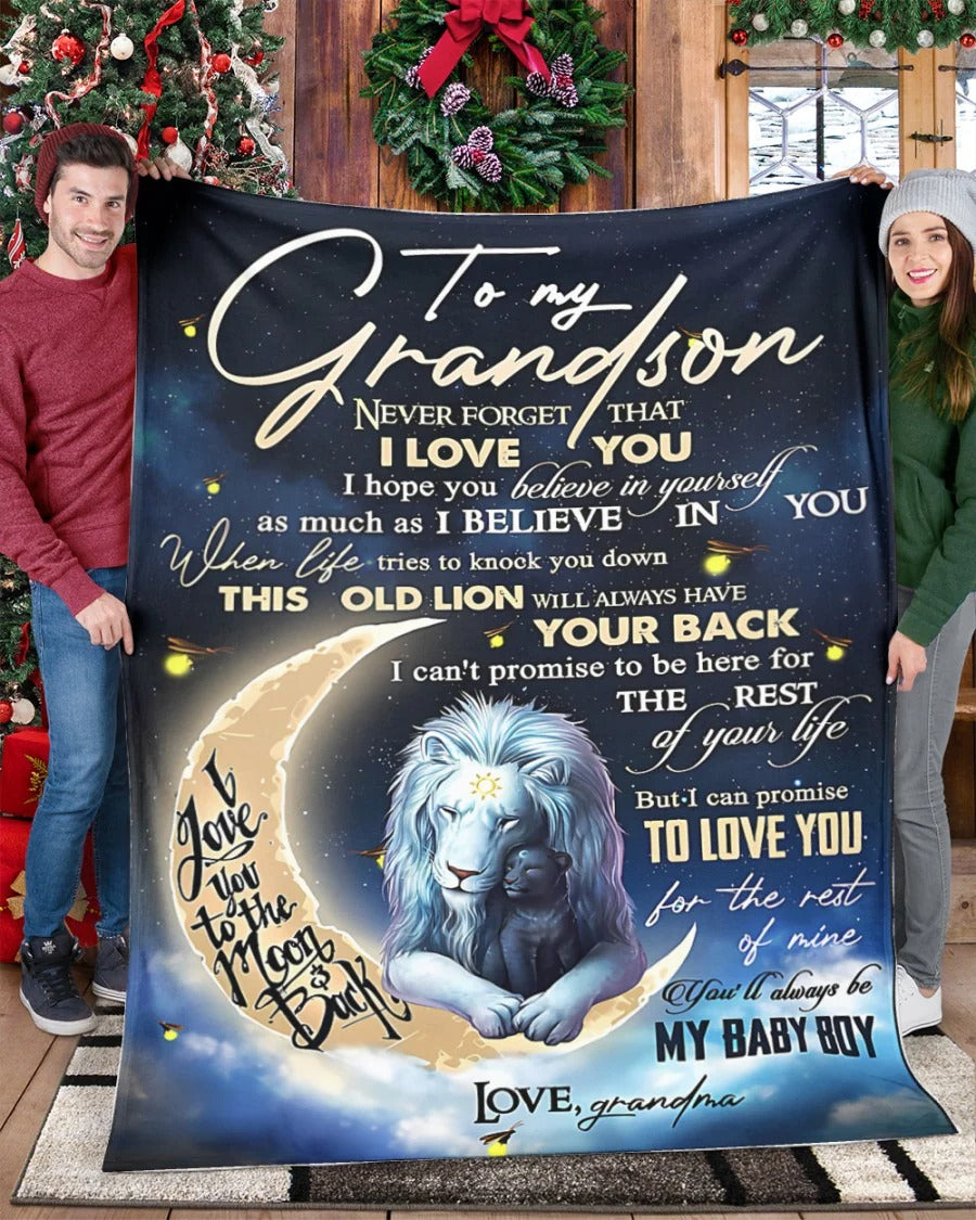 BLANKET FOR GRANDSON – COMFORT & WARMTH GIFT FROM GRANDMA  Sherpa Fleece Quilt Blanket tracy00 (SKU-CHAU-B19)