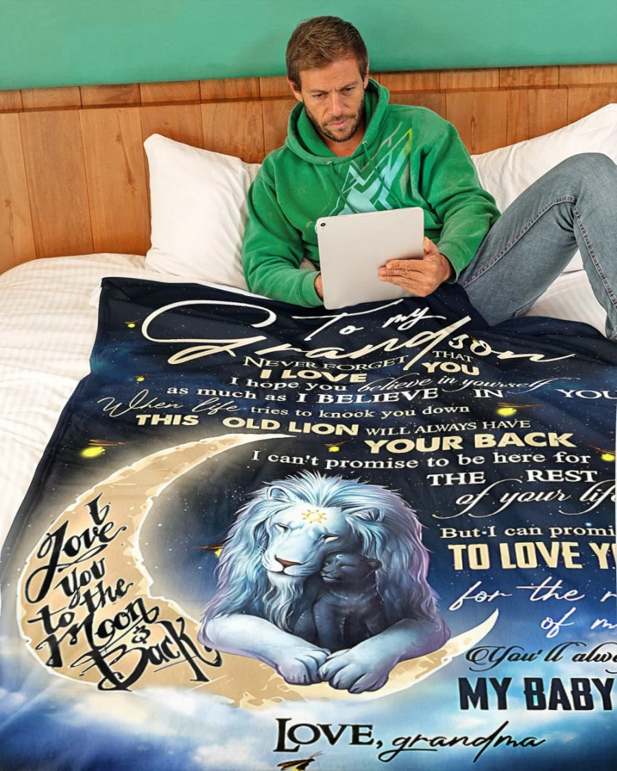 BLANKET FOR GRANDSON – COMFORT & WARMTH GIFT FROM GRANDMA  Sherpa Fleece Quilt Blanket tracy00 (SKU-CHAU-B19)