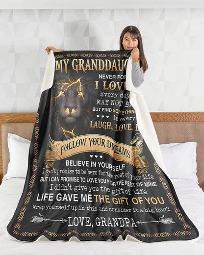 BLANKET FOR GRANDDAUGHTER – COMFORT & WARMTH GIFT FROM GRANDPA  Sherpa Fleece Quilt Blanket tracy00 (SKUB09-44)