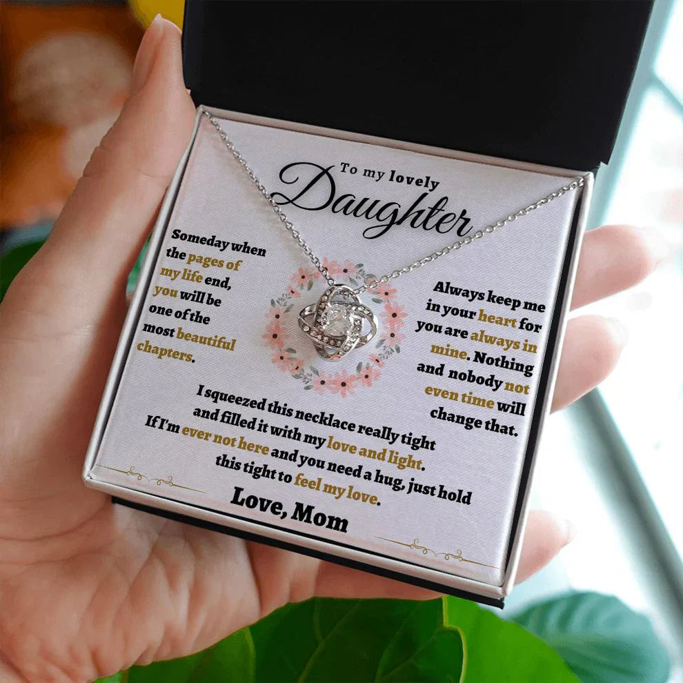 TO MY DAUGHTER FROM MOM - Premium Love Knot Necklace