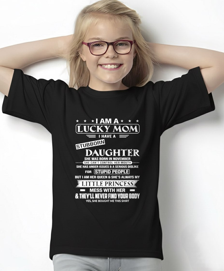 NOVEMBER - AS A LUCKY MOM T-Shirt From DAUGHTER - TRACY11 (SKU2603-175-11)