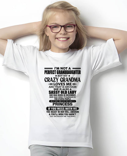 DECEMBER - I AM NOT A PERFECT GRANDDAUGHTER  - GIFT FROM GRANDMA -tracy12 - (SKU2607-189-12)