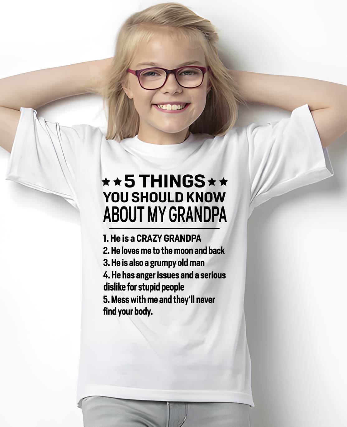 FIVE THINGS YOU SHOULD KNOW ABOUT MY GRANDPA - GIFT FROM GRANDPA - tracy00 (SKU2603-134-00)