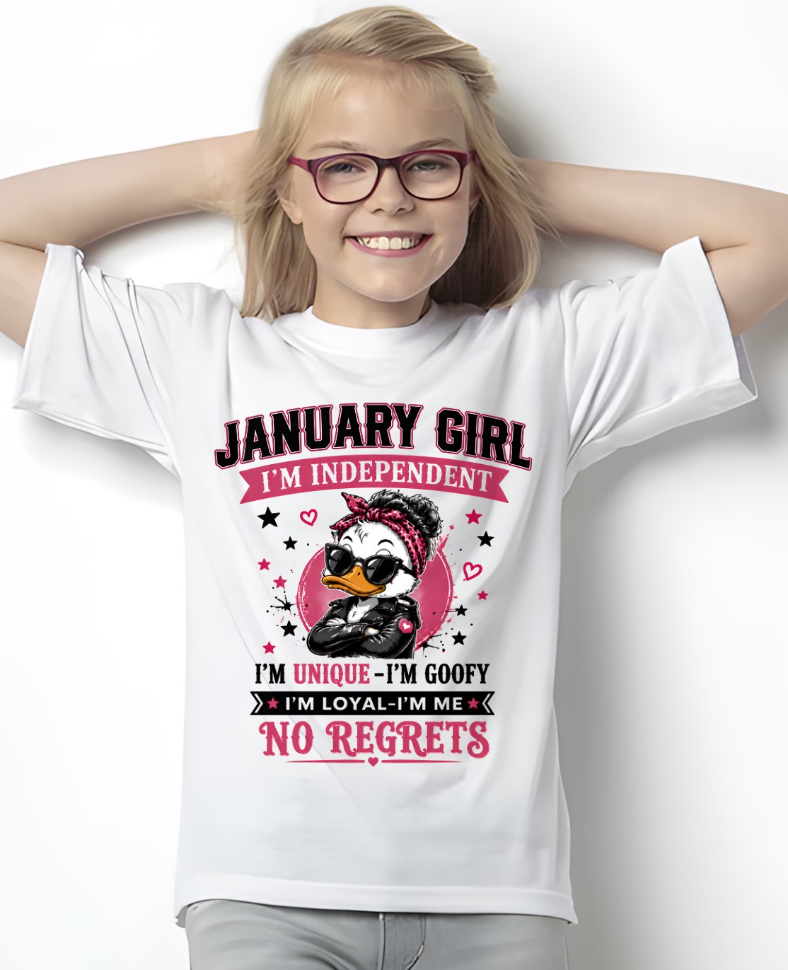 JANUARY - I'M UNIQUE GOOFY LOYAL T-shirt For WOMAN - TRACY01 (SKU2608-421-01)