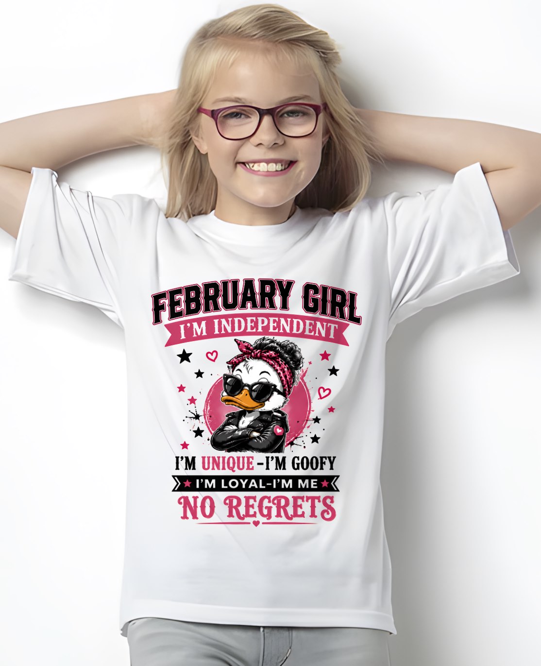 FEBRUARY - I'M UNIQUE GOOFY LOYAL T-shirt For WOMAN - TRACY02 (SKU2608-421-02)