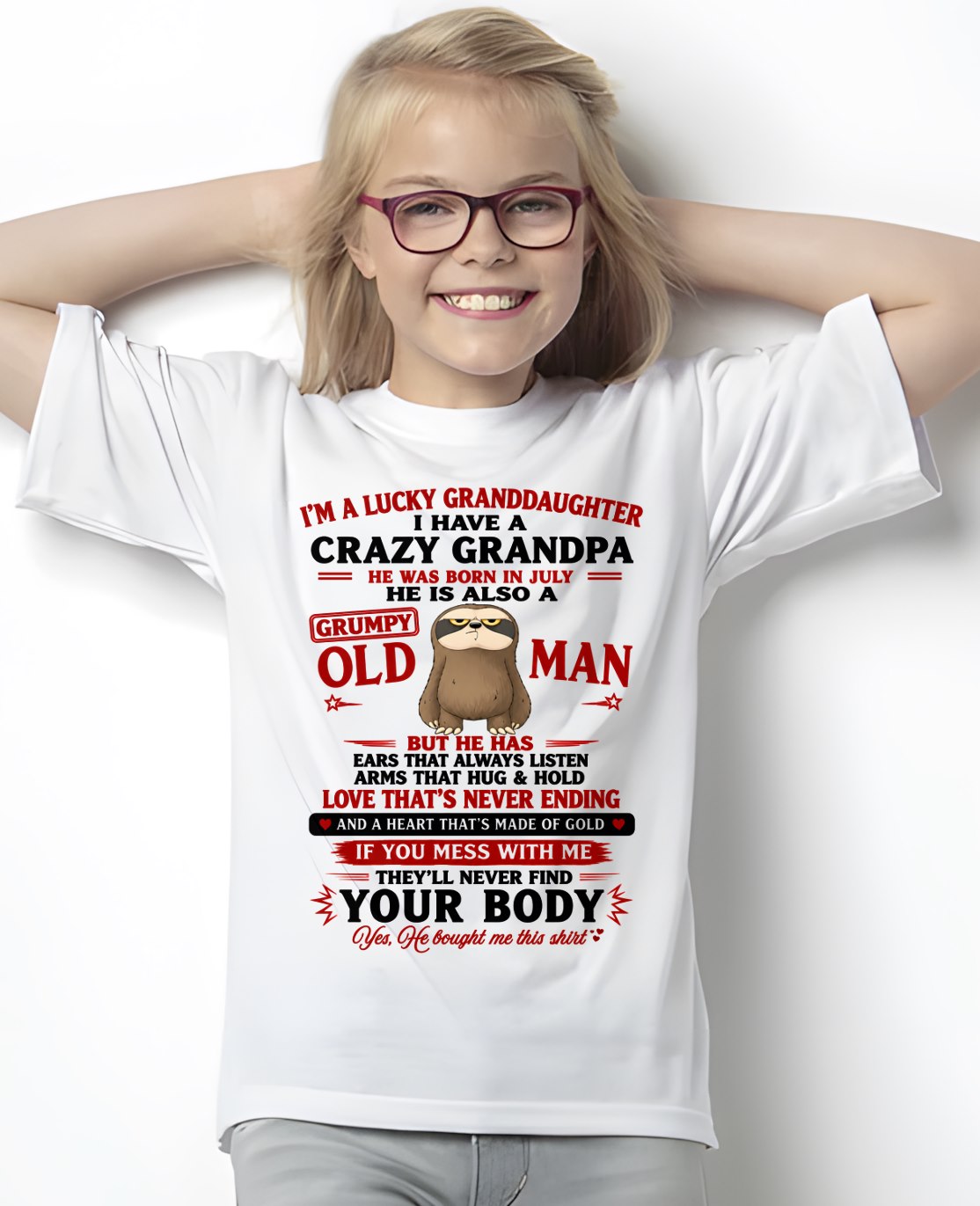 JULY - LUCKY GRANDDAUGHTER HAVE A GRANDPA From GRANDPA - TRACY07 (SKU2608-548-07)