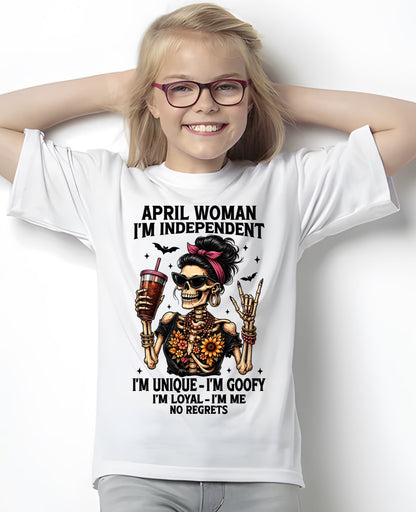 APRIL - I'M UNIQUE GOOFY LOYAL For WOMAN T-Shirt - TRACY04 (SKU2606-33-04)