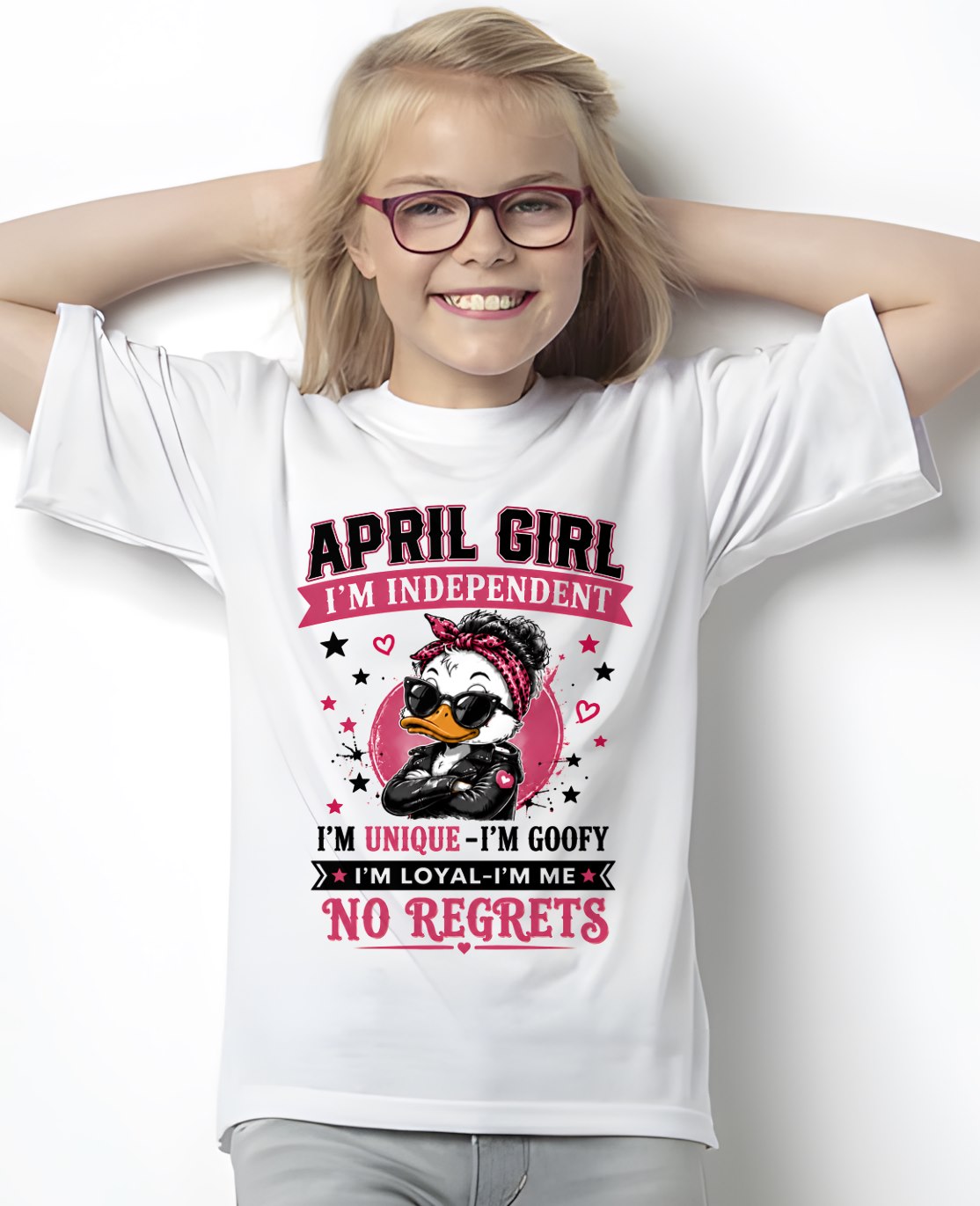 APRIL - I'M UNIQUE GOOFY LOYAL T-shirt For WOMAN - TRACY04 (SKU2608-421-04)