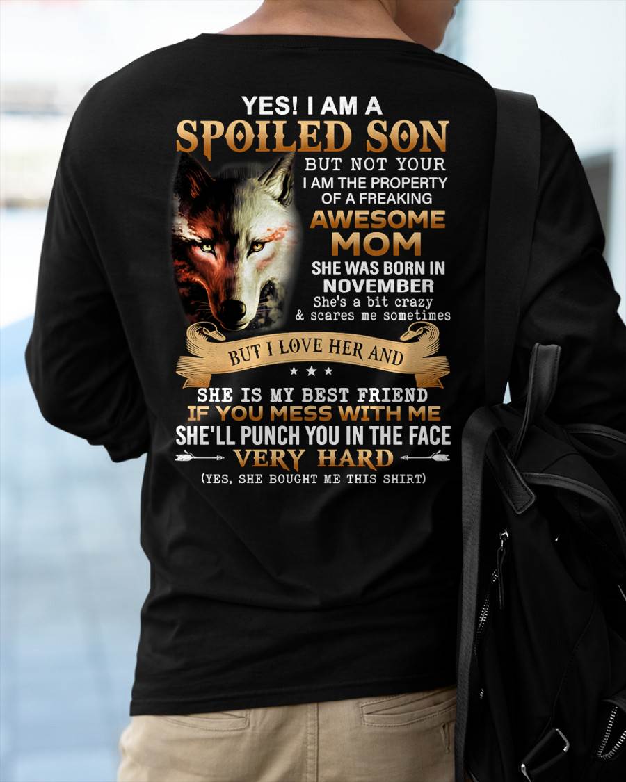 November - Lucky Son of Awesome Mom - Perfect Gift for Son From Mom - XUAN11 (SKU10-128-11)