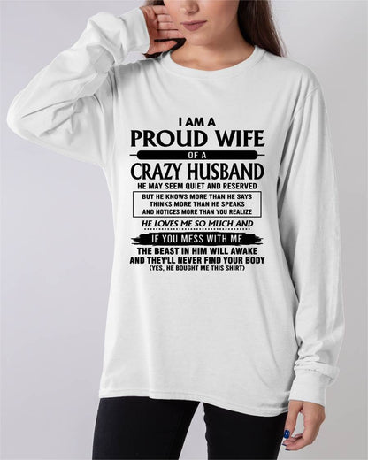 I Am A Proud Wife Of A Crazy Husband – Gift For Wife From Husband – xuan00 (SKU26T-01-64-00)