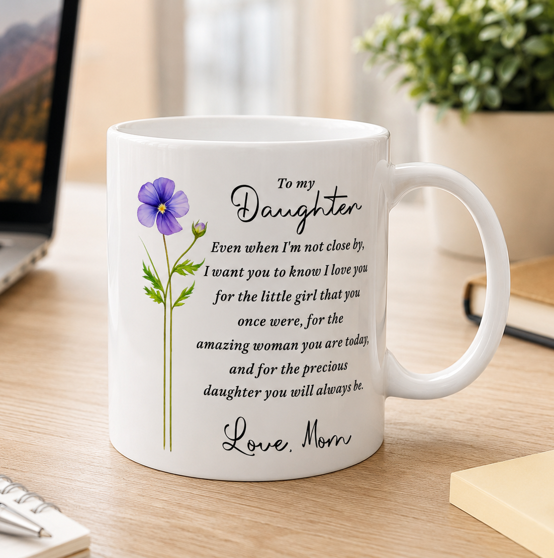 BEST GIFT FOR DAUGHTER BEAUTIFUL MUG  From MOM - TRACY00 (SKU2607-18)