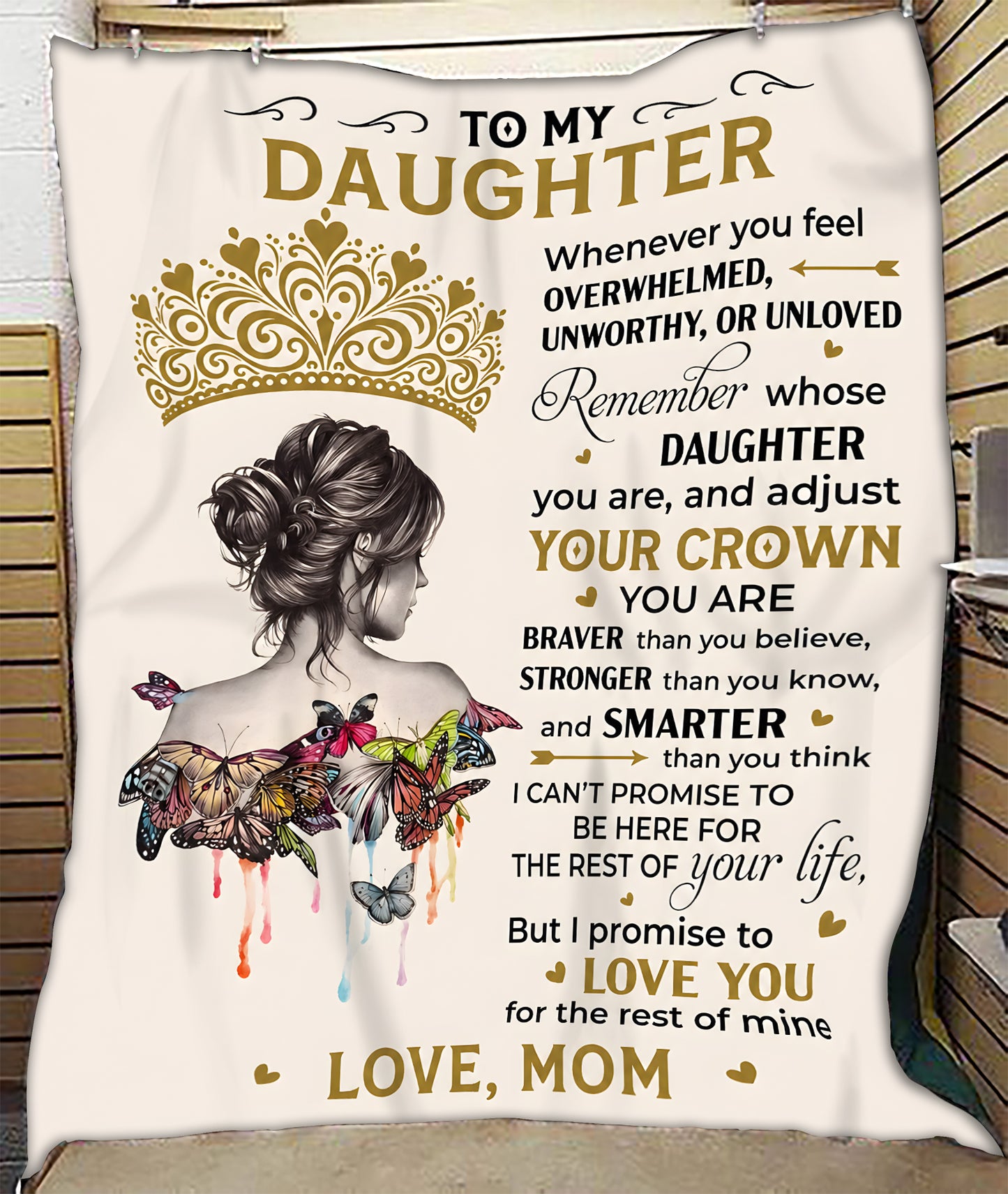 Special Gift "YOU ARE BRAVER THAN YOU BELIEVE" Blanket To Your Daughter  - From MOM TRACY00 (SKU2606-366)