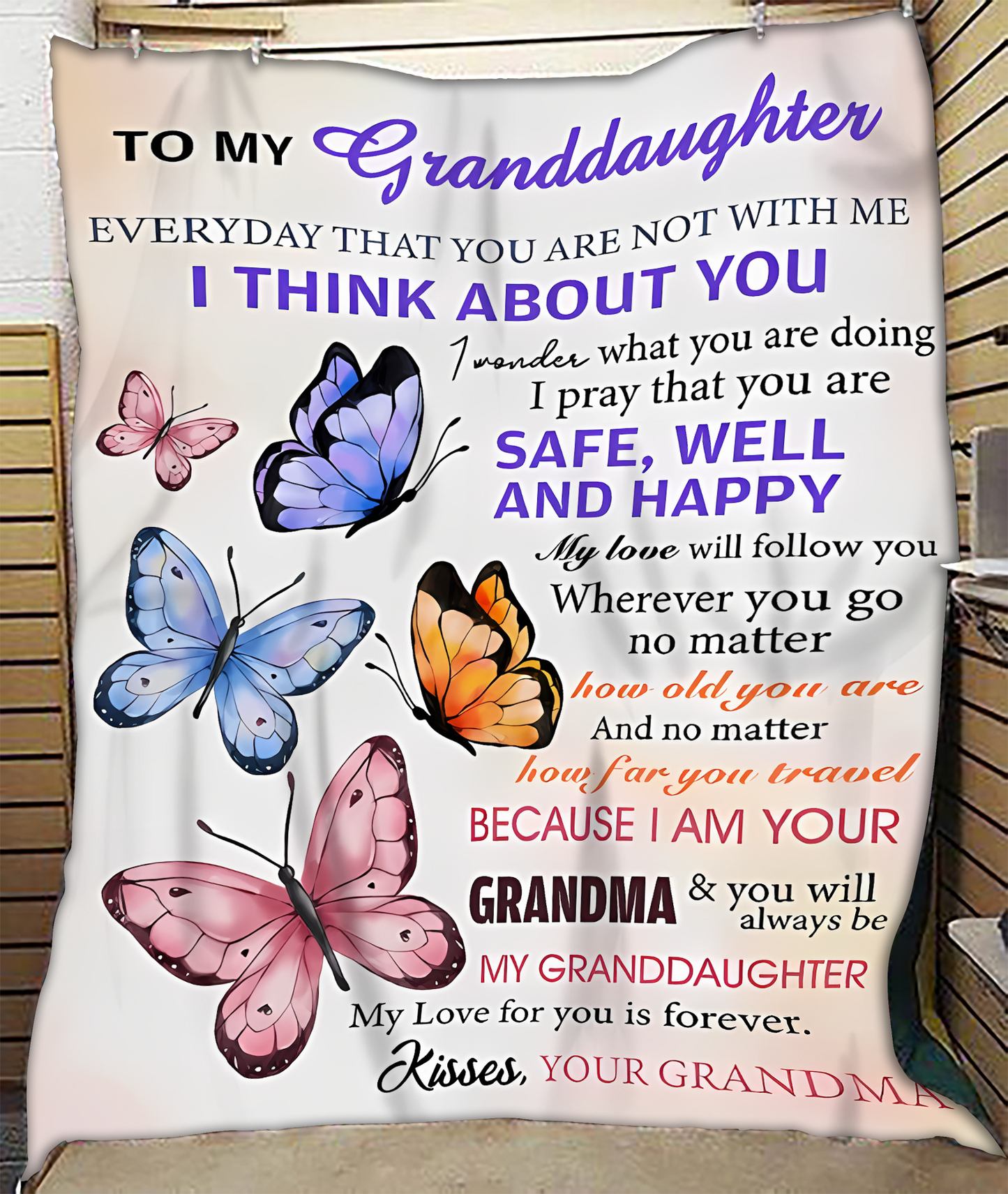BLANKET FOR GRANDDAUGHTER – COMFORT & WARMTH GIFT FROM GRANDMA  Sherpa Fleece Quilt Blanket tracy00 (SKUB-BLK-GMD1)