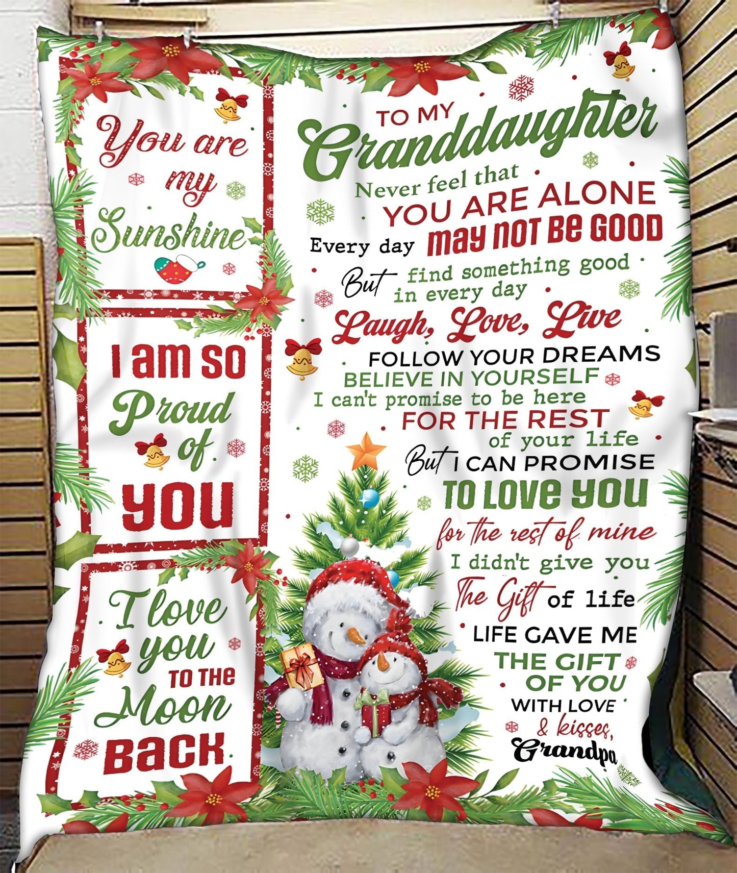 BLANKET FOR GRANDDAUGHTER – COMFORT & WARMTH CHRISTMAS GIFT FROM GRANDPA  Sherpa Fleece Quilt Blanket tracy00 (SKUB10-184)